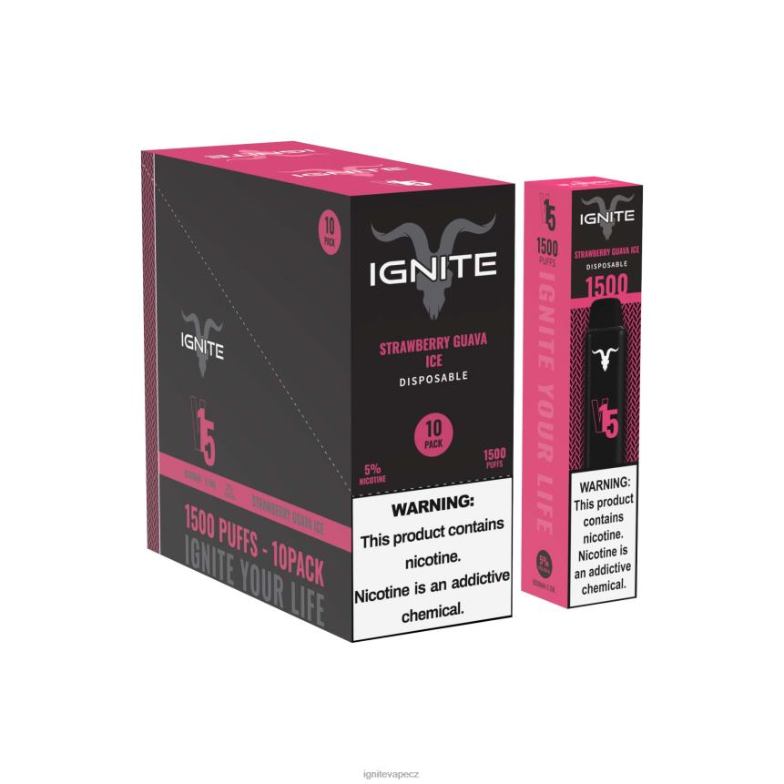 IGNITE V15 vape pero 10-balení jahodový led guava IGNITE pods review HD4BD105