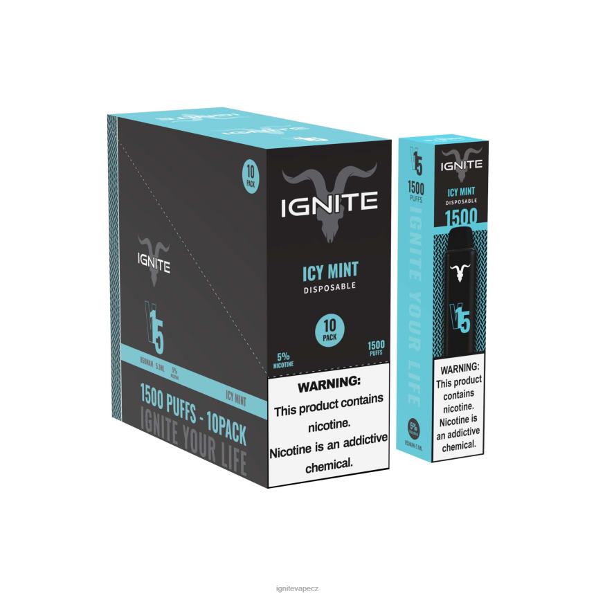 IGNITE V15 vape pero 10-balení ledová máta IGNITE vape praha HD4BD102