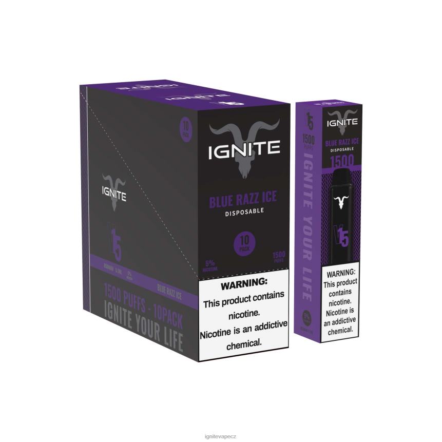 IGNITE V15 vape pero 10-balení modrý razz led IGNITE pod 5009 HD4BD96