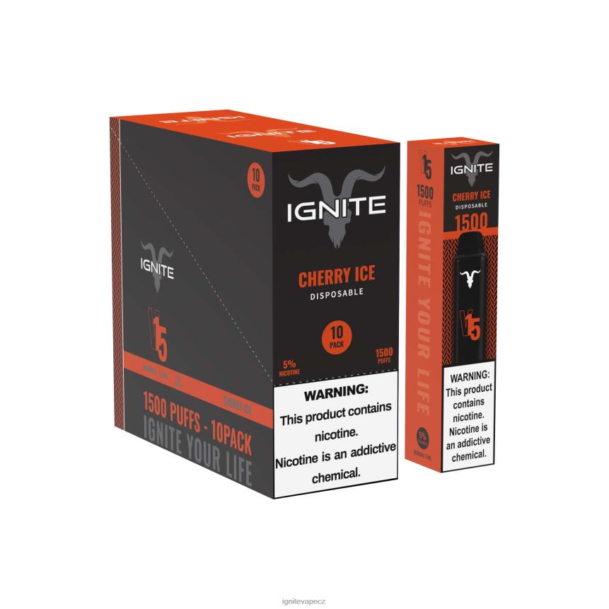 IGNITE V15 vape pero 10-balení třešňový led IGNITE disposable vape review HD4BD98