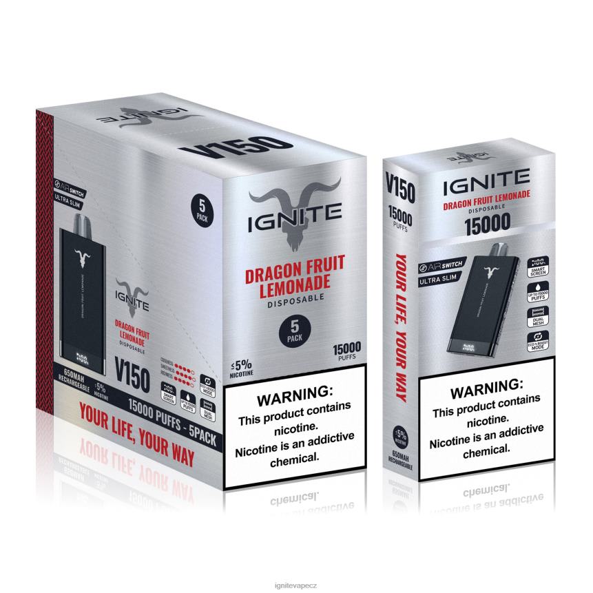 IGNITE V150 vape pero 5-balení dračí ovocná limonáda IGNITE vape reviews HD4BD84