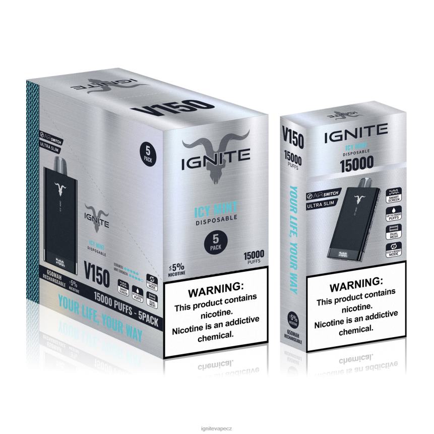 IGNITE V150 vape pero 5-balení ledová máta IGNITE pod 5008 HD4BD86