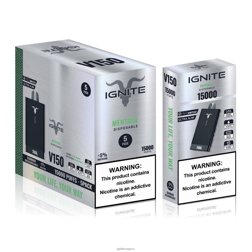 IGNITE V150 vape pero 5-balení mentol IGNITE puff price HD4BD87