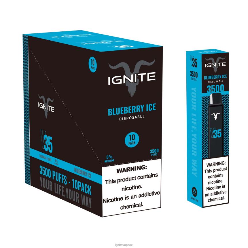 IGNITE V35 vape pero 10-balení borůvkový led best IGNITE flavors HD4BD119
