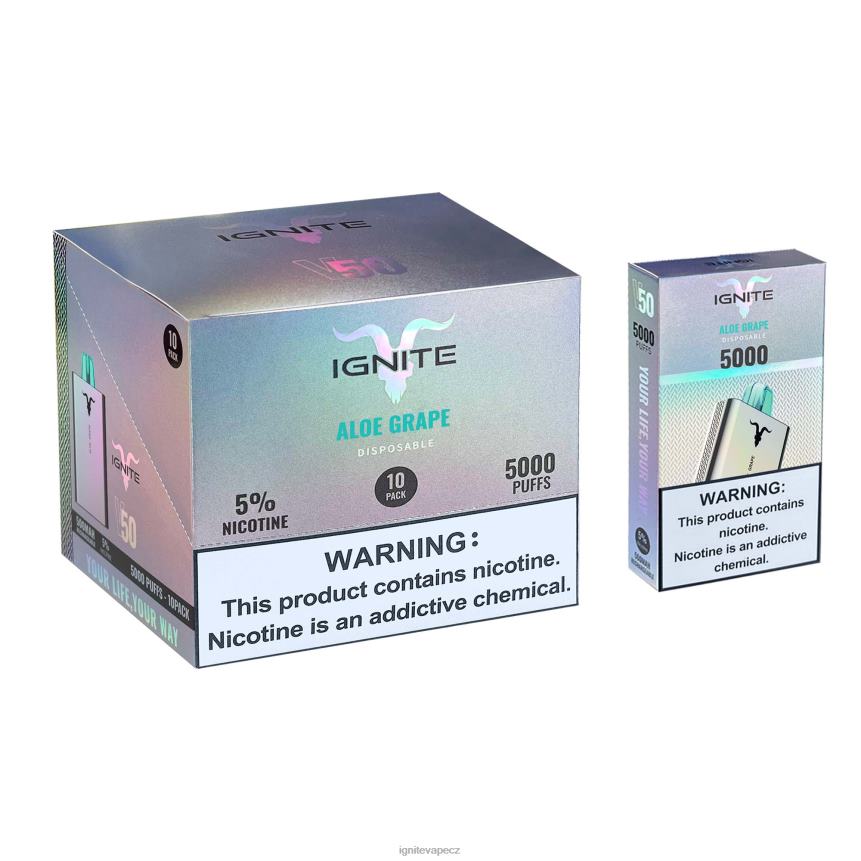 IGNITE V50 vape pero 10-balení aloe hroznový IGNITE vape praha HD4BD22