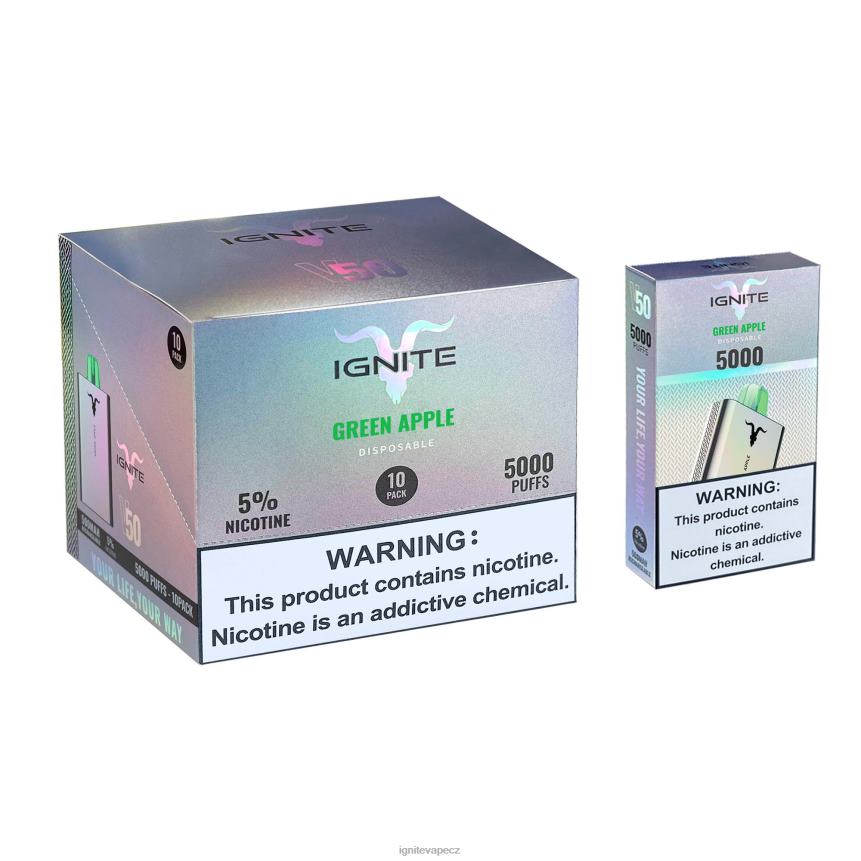 IGNITE V50 vape pero 10-balení zelené jablko IGNITE pods review HD4BD145