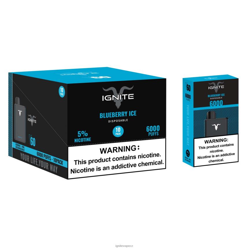 IGNITE V60 vape pero 10-balení borůvkový led IGNITE pod price HD4BD13