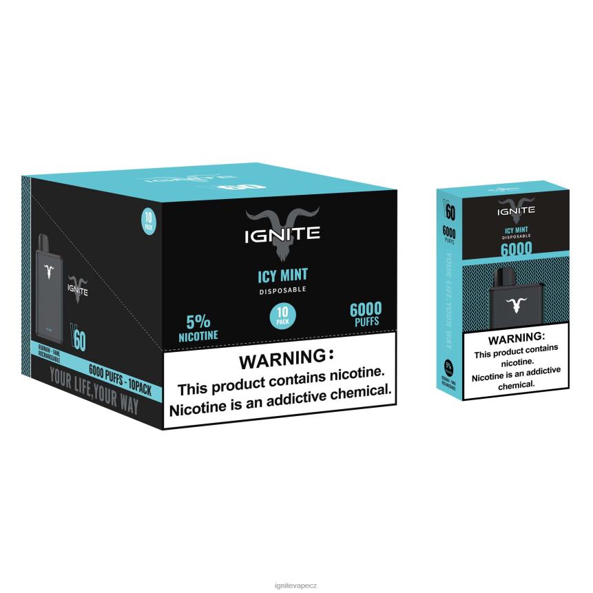IGNITE V60 vape pero 10-balení ledová máta IGNITE tobacco outlet HD4BD20