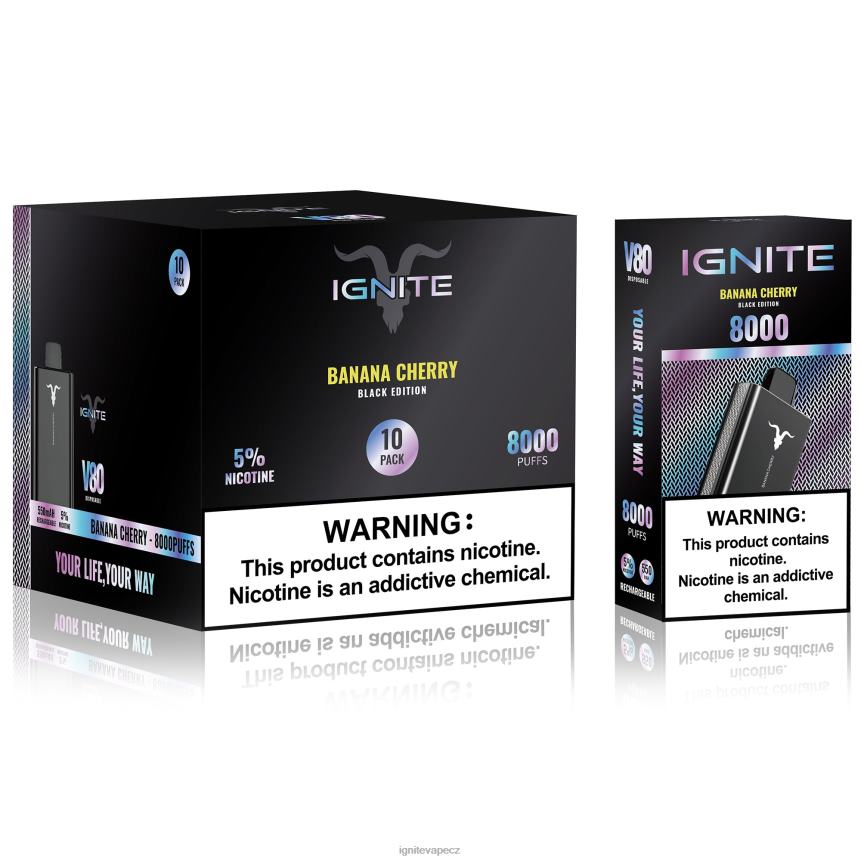 IGNITE V80 vape pero 10-balení banánová třešeň IGNITE pod 5000 HD4BD6