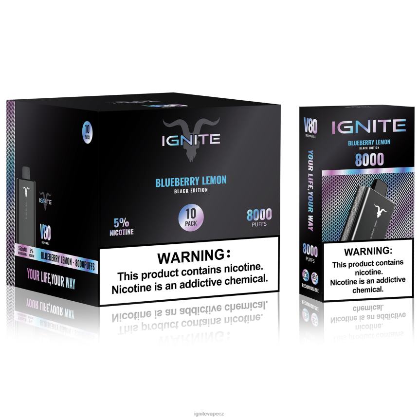 IGNITE V80 vape pero 10-balení borůvkový citron IGNITE pods review HD4BD55