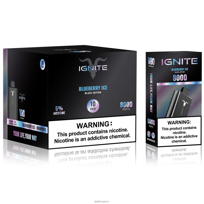 IGNITE V80 vape pero 10-balení borůvkový led IGNITE vape reviews HD4BD54