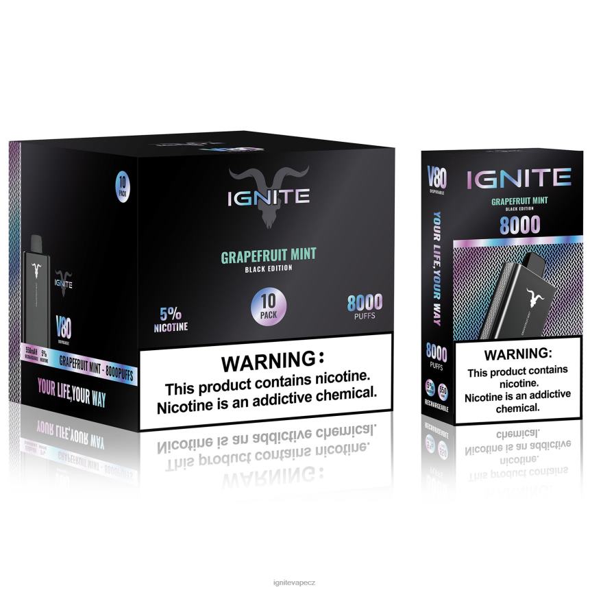 IGNITE V80 vape pero 10-balení grapefruitová máta IGNITE disposable vape review HD4BD58