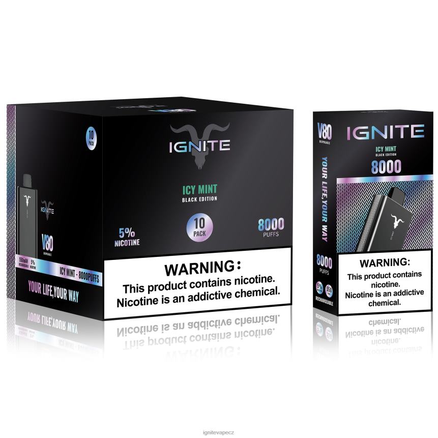 IGNITE V80 vape pero 10-balení ledová máta IGNITE tobacco outlet HD4BD60