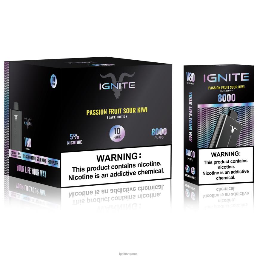 IGNITE V80 vape pero 10-balení maracuja kyselé kiwi IGNITE vape praha HD4BD62